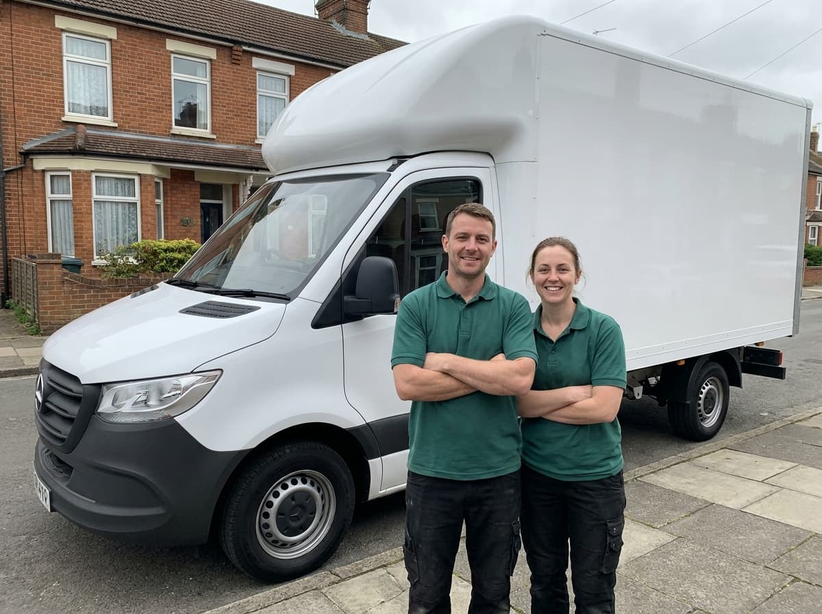 Our van on a residential street in Mill Hill