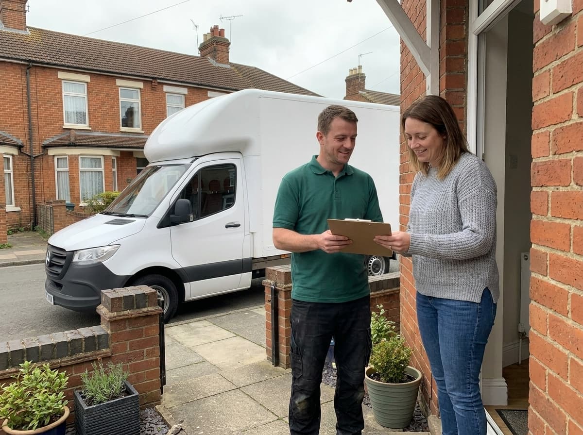 Our van on a residential street in Stanmore