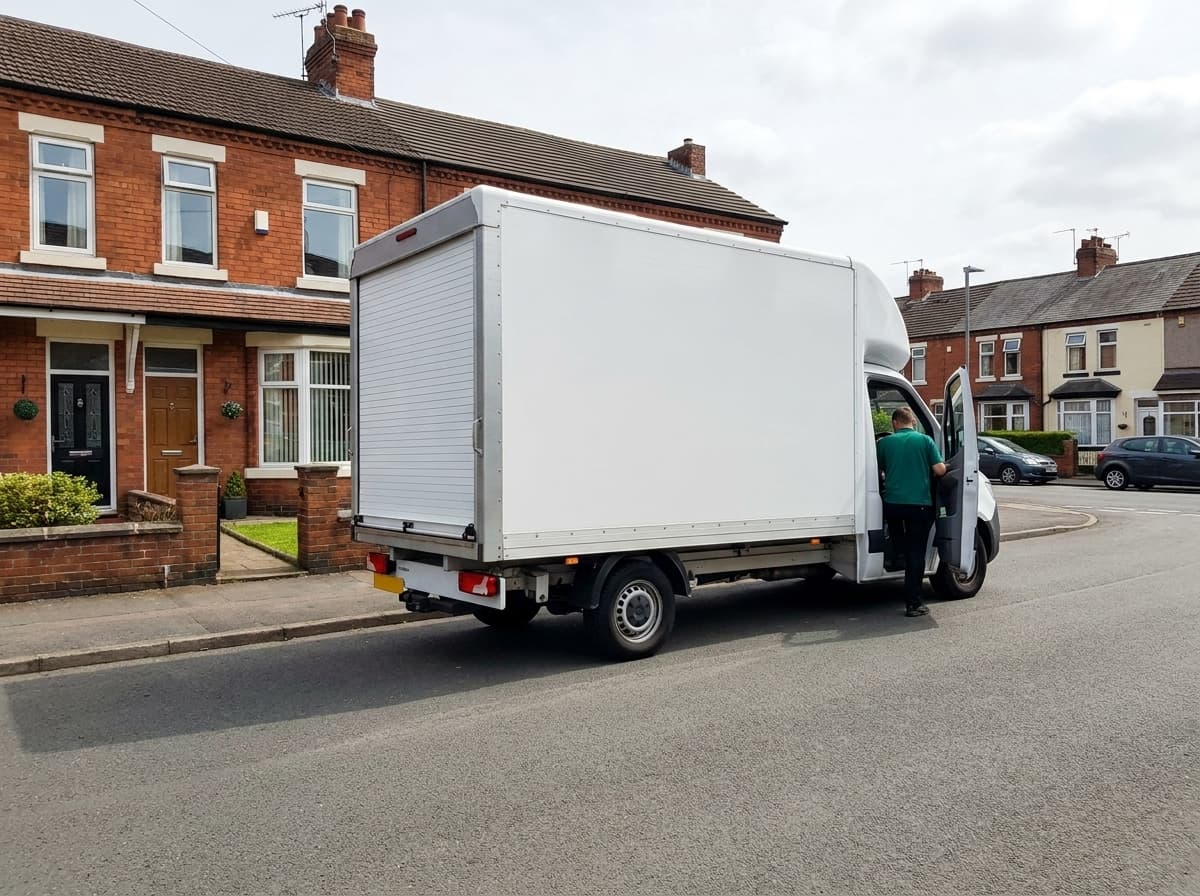 Our van on a residential street in Pinner