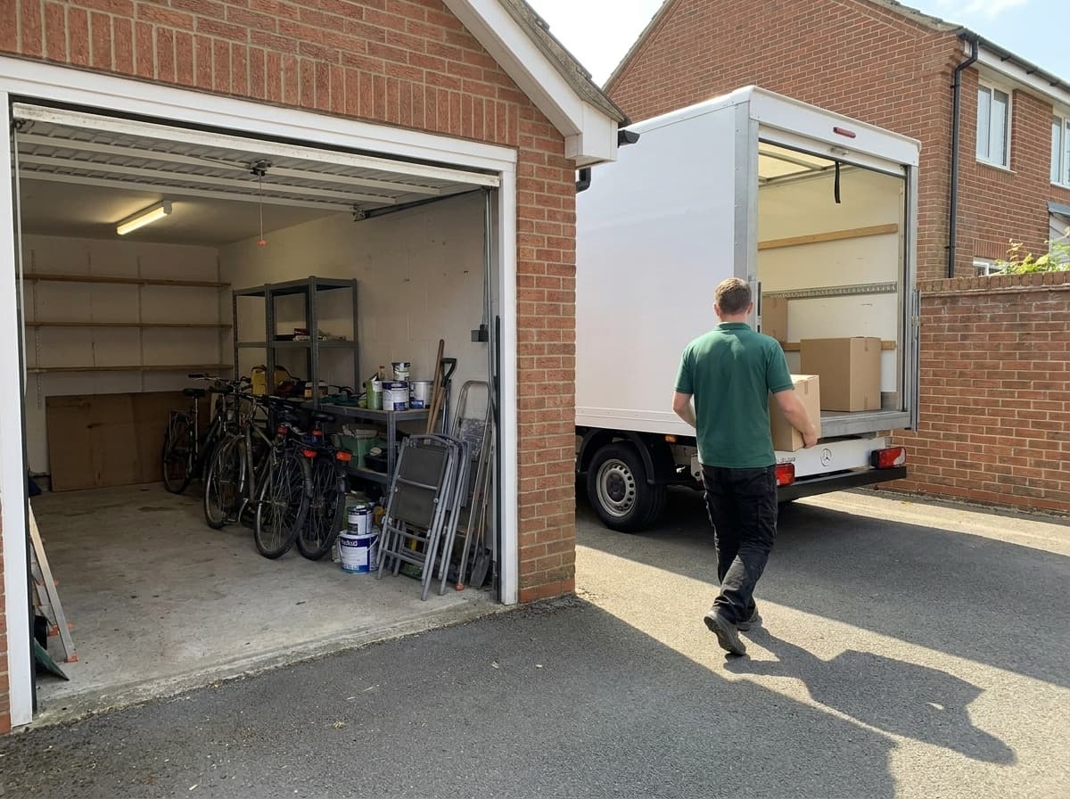 Loading the van on a street in Mill Hill